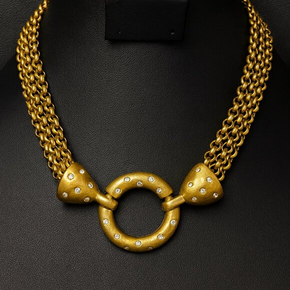Vintage Givenchy Gold-Tone 4-Strand Statement Necklace - Picture 1 of 5